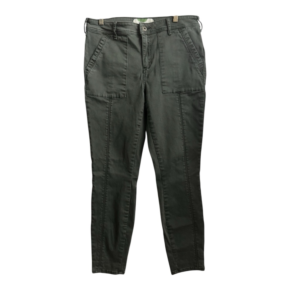 Anthropologie Olive Green Utility Straight leg Cotton Trousers, size 30
